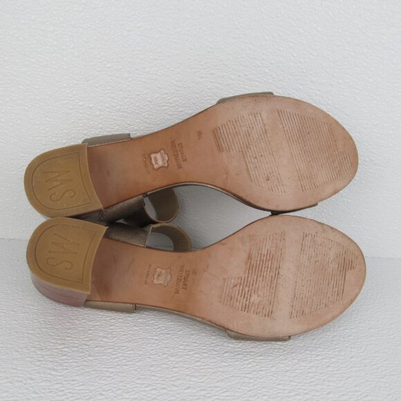 Stuart Weitzman Broadband Sandal Block Heel Gold Metallic size 8 M - Picture 9 of 9